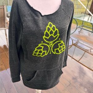 Dark Gray Sweatshirt with Green Graphic
